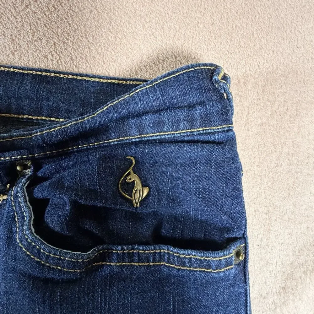 Baby Phat Authentic Jeans Womens 18 Denim Casual Pockets Cat Metal Logo - Picture 5 of 11
